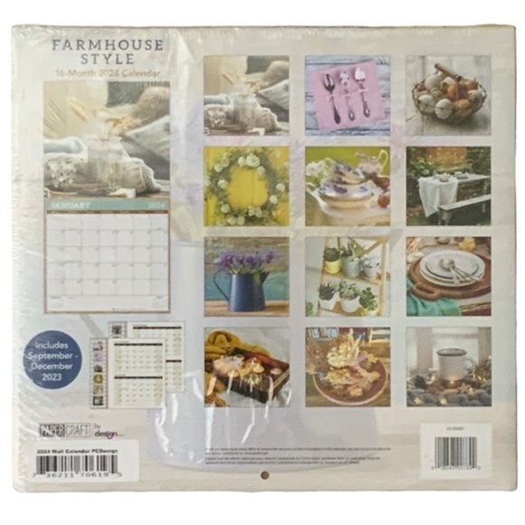 Calendar 2024 Farmhouse 16 Month Wall Calendar Organizer Full Size 12 X 22 in - Picture 2 of 13